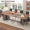 thumbnail image 4 of ANPOO 7-Piece Kitchen Dining Set for 6-10 People, 94" Rectangle Waterproof Wooden Table with 6 Chairs, Easy Clean Farmhouse Dining Table for Dining Room & Kitchen, 4 of 9