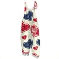 thumbnail image 2 of Women's Valentine's Day Overalls Wide Leg Sleeveless Casual Heart Graphic Rompers Valentine's Adjustable Straps Jumpsuits, 2 of 3