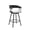 Light Gray, variant on Armen Living Indoor Athena 27" Swivel Walnut Wood Counter Stool in Cream Faux Leather with Black Metal