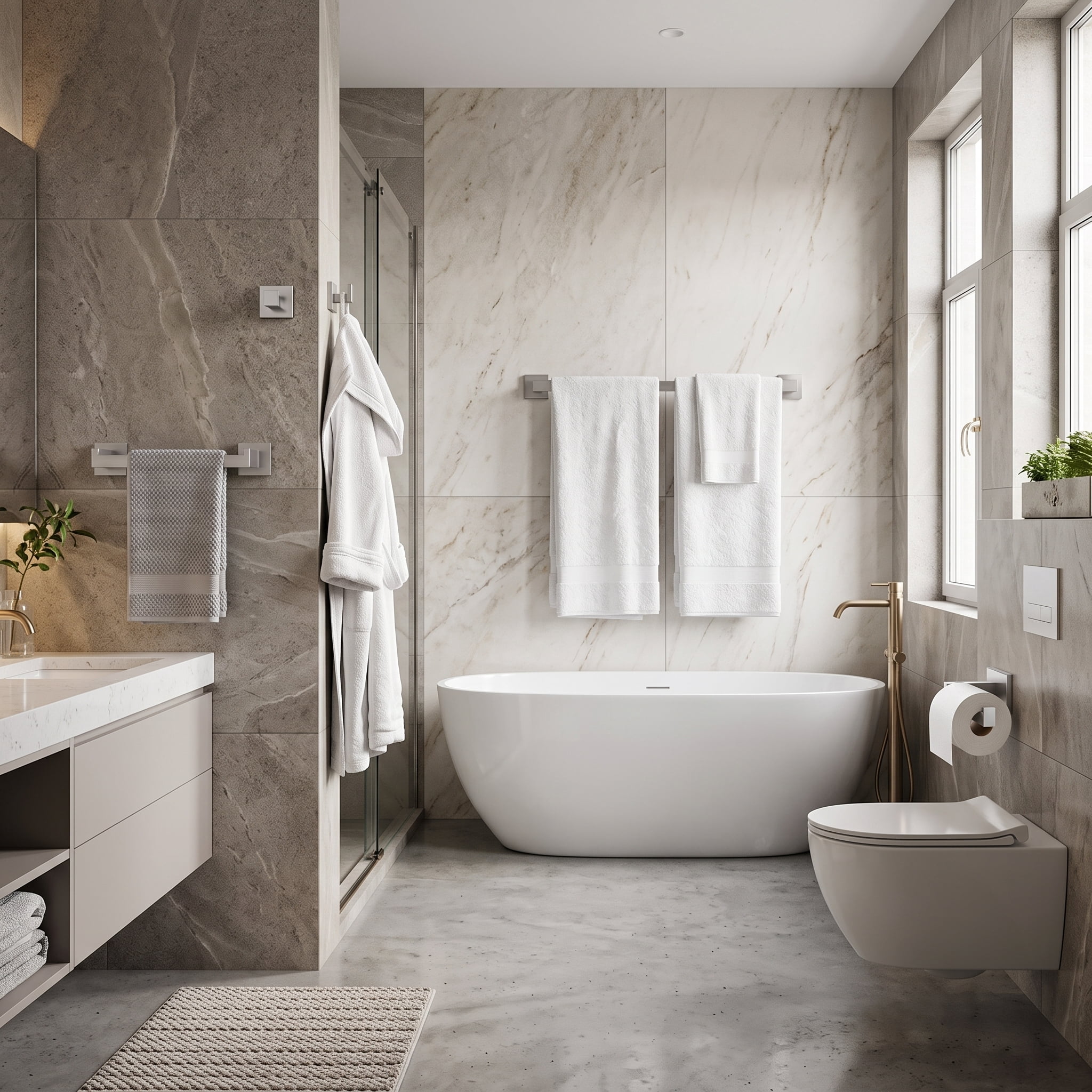 4 Piece Bathroom Hardware Set