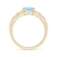 thumbnail image 2 of ANGARA Natural Oval 1 ct Aquamarine Vintage Style Ring with Diamond Accents in 14K Yellow Gold for Women (Size-8x6mm) | March Birthstone, Anniversary, Jewelry Gift for Women | Natural Aquamarine Ring, 2 of 9