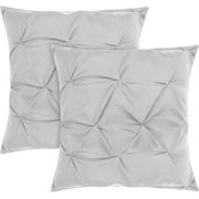 Vedanta Home Collection Square Pinch Euro Pillow 26x26 Set of 2 Silver Grey Euro Pillow Sham 600 Thread Count 100% Natural Cotton