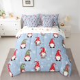 thumbnail image 2 of Homewish Funny Santa Claus Bedding Comforter Set 7pcs for Teen, Blue Winter Snowflake Queen Bedding Sets, Kawaii Christmas Gnome Reversible Queen Sheet Sets, Microfiber Bedroom Decor, 2 of 7