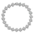 thumbnail image 2 of Auriga Fine Jewelry 925 Sterling Silver Rhodium-plated Polished CZ Cluster Magnetic Clasp Bracelet 8inch for Women, 2 of 6