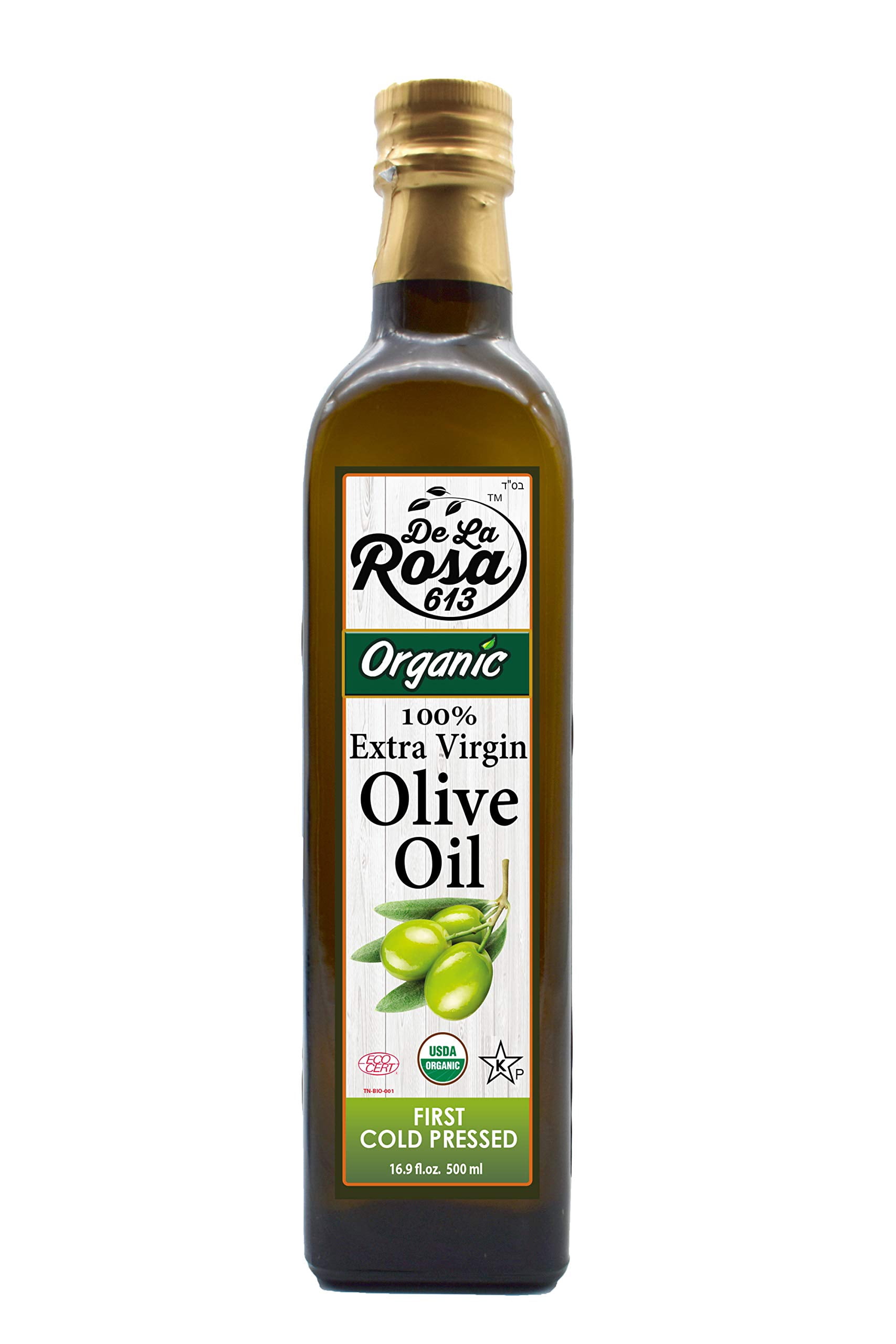 De La Rosa 613 Organic Extra Virgin Olive Oil & Pomegranate Vinegar,Kosher for Passover,16.9 oz(2 Pack)
