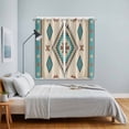 thumbnail image 5 of Curtains 84 Inches Long 2 Panels, Teal Beige Boho Grommets Window Treatment Curtain, Vintage Ethnic Tribe Abstract Art Thermal Curtains Drapes for Living Room/Bathroom, 5 of 9
