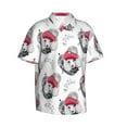 Balery Cute Poodle Dog Print Men's Hawaiian Shirts Short Sleeve Beach