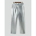 thumbnail image 3 of INCERUN Men's Coated Shiny Stretch Trousers Sliver Feel Elegant Pants, 3 of 6