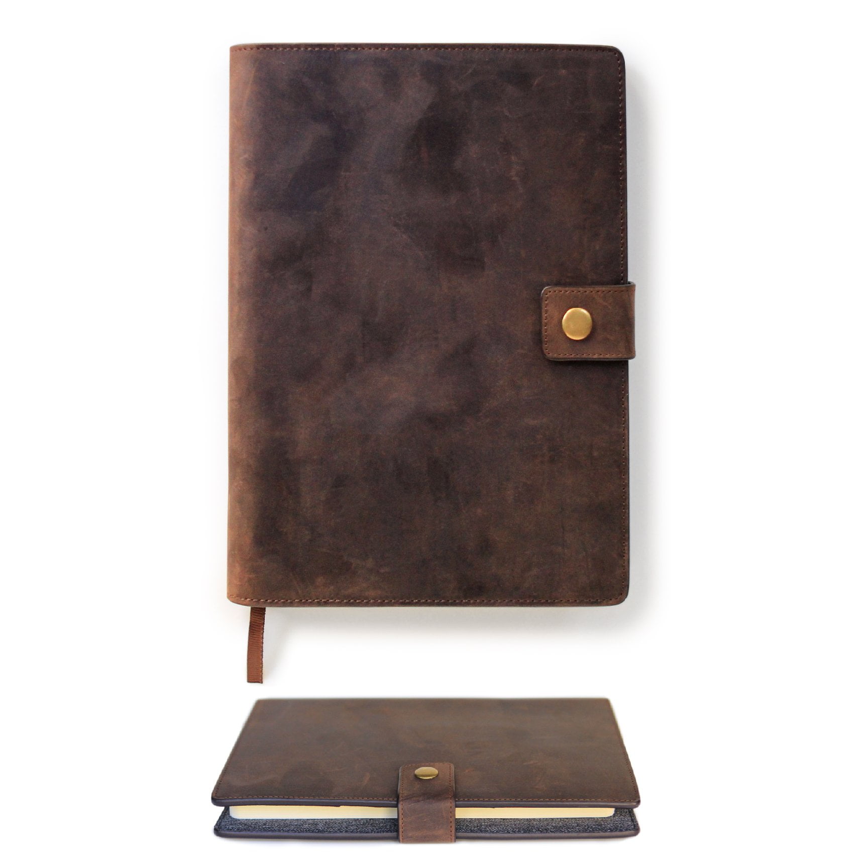 Full Grain Leather Refillable Journal Cover with A5 Lined Notebook by Bucksaw