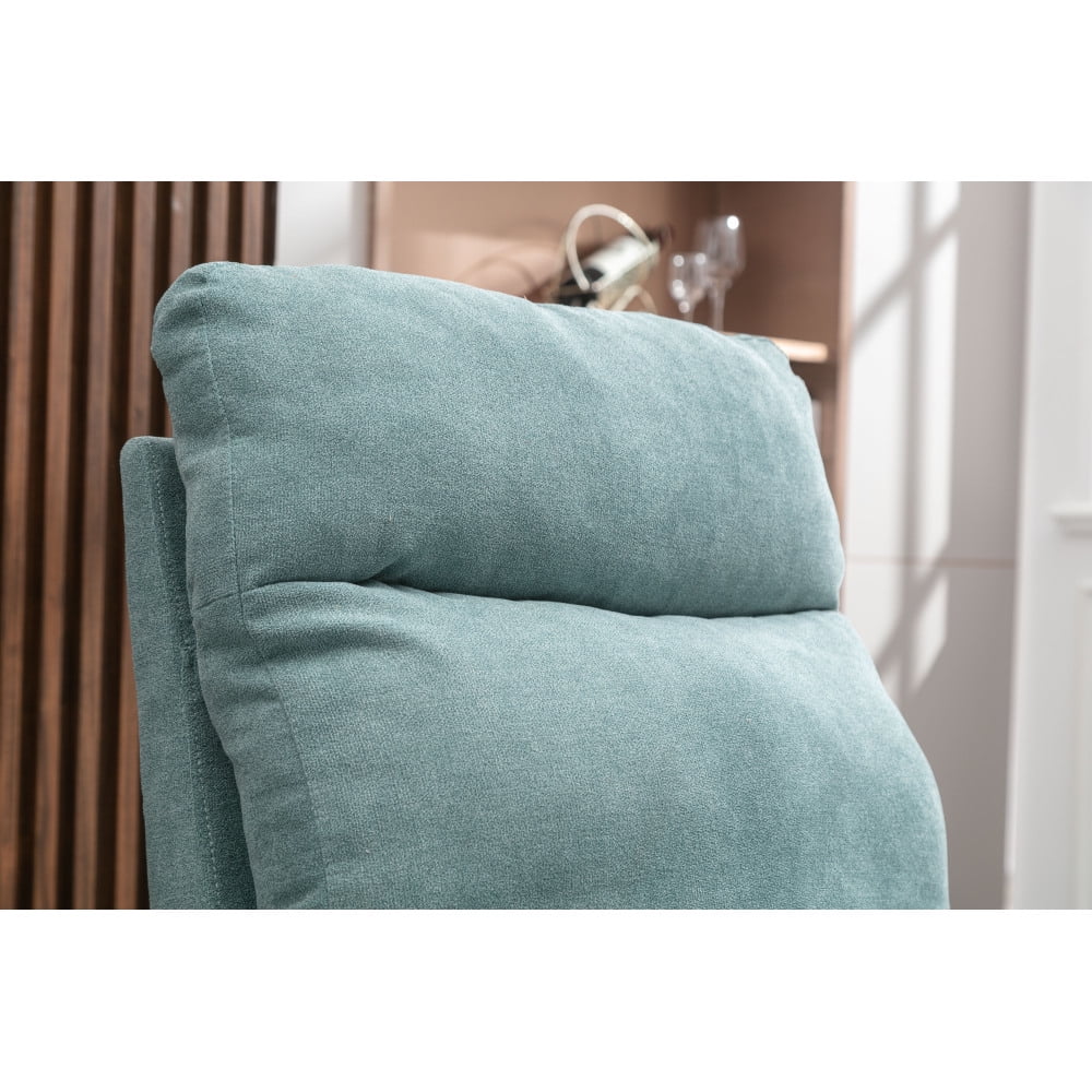 Upholstered Swivel Glider, Cosymart Rocking Chair for Nursery in Light Blue, Modern Style One Left Bag