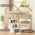 thumbnail image 3 of Bellemave Twin over Twin House Bunk Bed with Slide and Storage Staircase Playhouse Loft Bed Floor Bunk Bed Frame with Guardrails (Natural Brown), 3 of 10