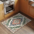 thumbnail image 3 of Bathroom Rugs 2x3 Ft, Orange Green Boho Non Slip Area Rugs for Kitchen Bedroom Entryway, Medieval Vintage Ethnic Floral Abstract Washable Carpet Runner Rug Floor Mats for Bedroom Home Decor, 3 of 9