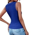 thumbnail image 5 of HAPIMO Women's Slim Pleated Basic Tank Tops Summer Beach Tees Sleeveless Workout Shirts Crew Neck Casual Relaxed Tops for Teen Girls Trendy Solid Color Blue, 5 of 8