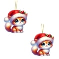 thumbnail image 6 of Lilixerw 2pcs Personalized Christmas Tree Cute Cats Pendants,2D Funny Christmas Cats Ornament for Christmas Tree Ornament, 6 of 8