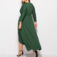 thumbnail image 6 of Women's Dresses Summer Maxi Plus Size Spring Solid Color Sexy V-neck Hip Hugging Dress Long Sleeved V-neck And Ankle Dress, 6 of 6