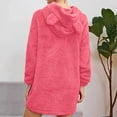 thumbnail image 4 of 2023 Charella Women's Fuzzy Long Hoodies Winter Warm Fleece Pullover Sweatshirt Hot Pink,XXL, 4 of 9