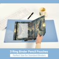 thumbnail image 3 of FORMRS 2 Pack Pencil Pouch for 3 Ring Binder with Clear Window Zipper Case, Whale and Moon, 3 of 6