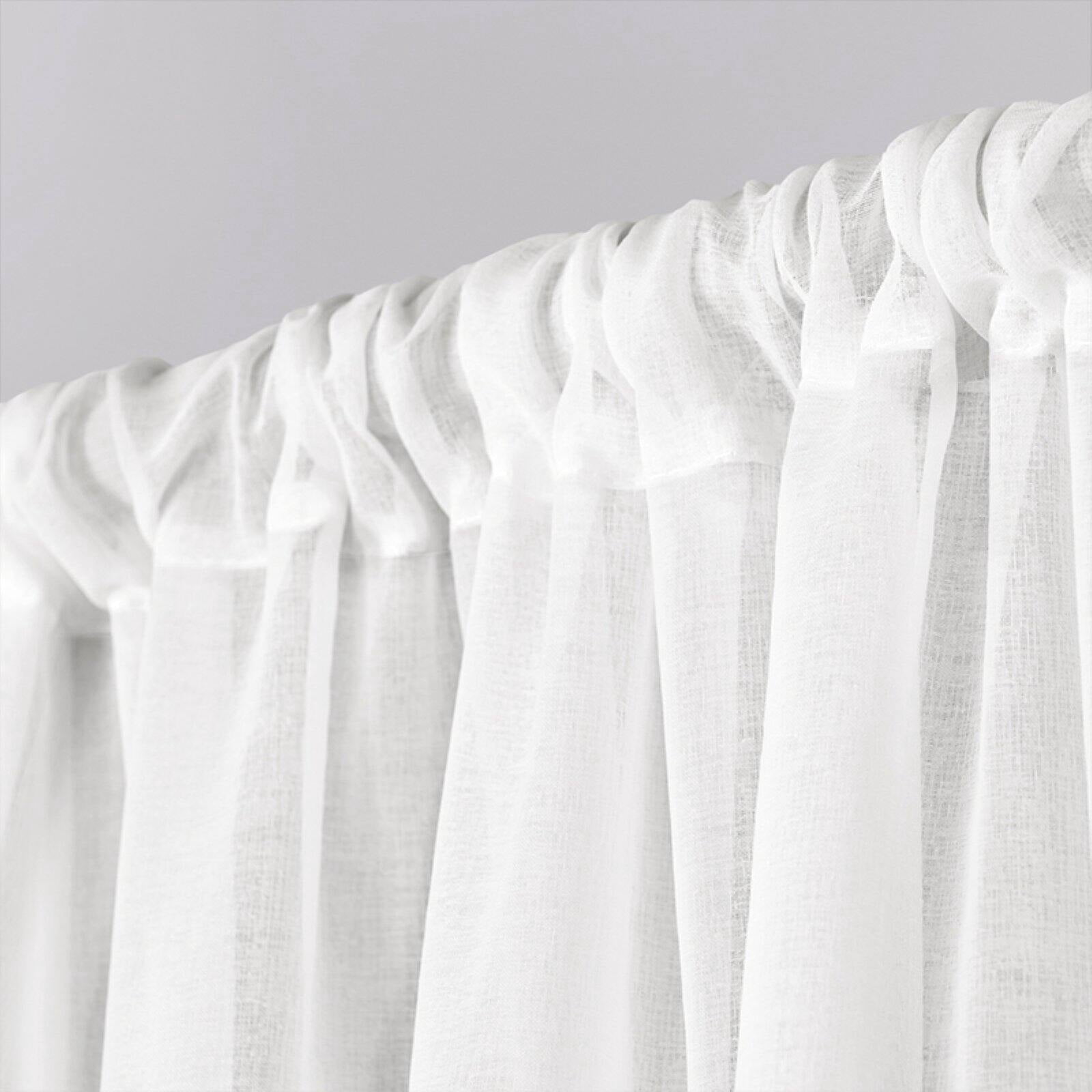 Exclusive Home Curtains 2 Pack Pom Pom Applique Bordered Textured Sheer Rod Pocket Curtain Panels