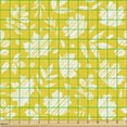 thumbnail image 2 of Autumn Fabric by the Yard, Fall Season Themed Art Composed of Leaves Diagonally Monotone Sketch Print, Decorative Upholstery Fabric for Sofas and Home Accents, Yellow and White by Ambesonne, 2 of 5
