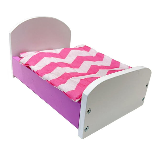 Casa de muñecas en miniatura, cama de juego, decoración de casa de juego, simulación, juego de simulación, escena de bricolaje púrpura