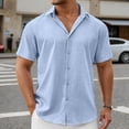 thumbnail image 2 of Shirts for Men Linen Short Sleeve Lightweight Breathable Casual Summer Outdoor Activities Tops, 2 of 5