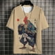 thumbnail image 4 of Camiseta de hombre con diseño de gato samurái japonés, camiseta de verano de moda de manga corta con estampado 3D de dibujos animados, camiseta de anime para hombre, camisetas para hombre, 4 of 5