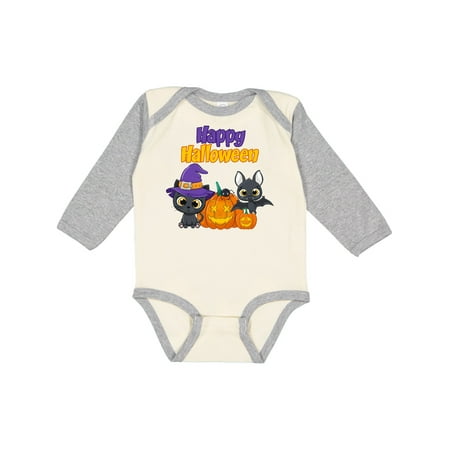 

Inktastic Happy Halloween Black Cat Boys or Girls Long Sleeve Baby Bodysuit