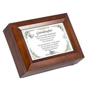 Cottage Garden Dear and Beautiful Granddaughter Dark Wood Finish Jewelry Music Box - Plays Tune You are My Sunshine