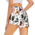 thumbnail image 2 of Uemuo Hip Hop Dog Pattern Women's Athletic Shorts High Waisted Running Shorts with Liner Pockets Gym Elastic Workout Shorts-, 2 of 9
