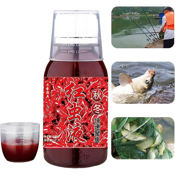 Red Worm Liquid Bait, Fish Scent Bait Fish Additive, Concentrated
