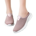 thumbnail image 3 of GUOBIOZIY Womens Breathable Mesh Walking Mules Sneakers Open Back Slip On Shoes（Pink,7）, 3 of 7