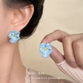 thumbnail image 4 of Faty-T Blue flower earrings, elegant and fresh-looking crystal stud earrings, 4 of 23