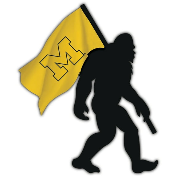 Michigan Wolverines 18'' Team Logo Bigfoot Silhouette Desktop Art