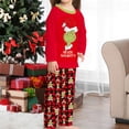 thumbnail image 4 of Vestido Rojo Para Padres E Hijos Conjunto de pijama familiar de 2 piezas con cuello redondo y estampado de dibujos animados estilo navideño traje diario Cgtredaw Chica Rojo 3-4T para Niño, 4 of 6