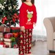 thumbnail image 3 of Familia Otoño Camisa Top Pantalones Casual Dibujos animados Impreso Cintura elástica Traje diario FLhrweasw Nuevo, 3 of 7
