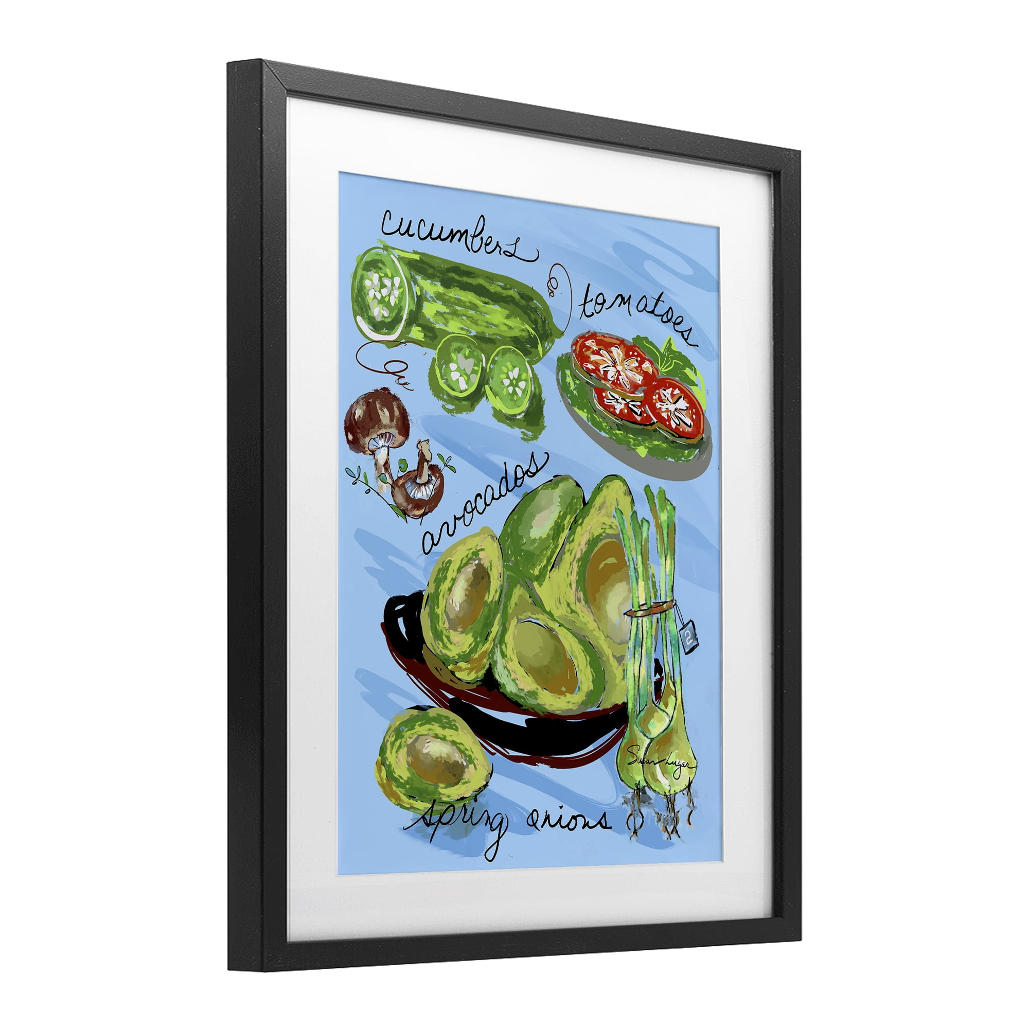 Stupell Industries Fresh Produce Collection Black Framed Print Under Glass, design by Susan Lugar