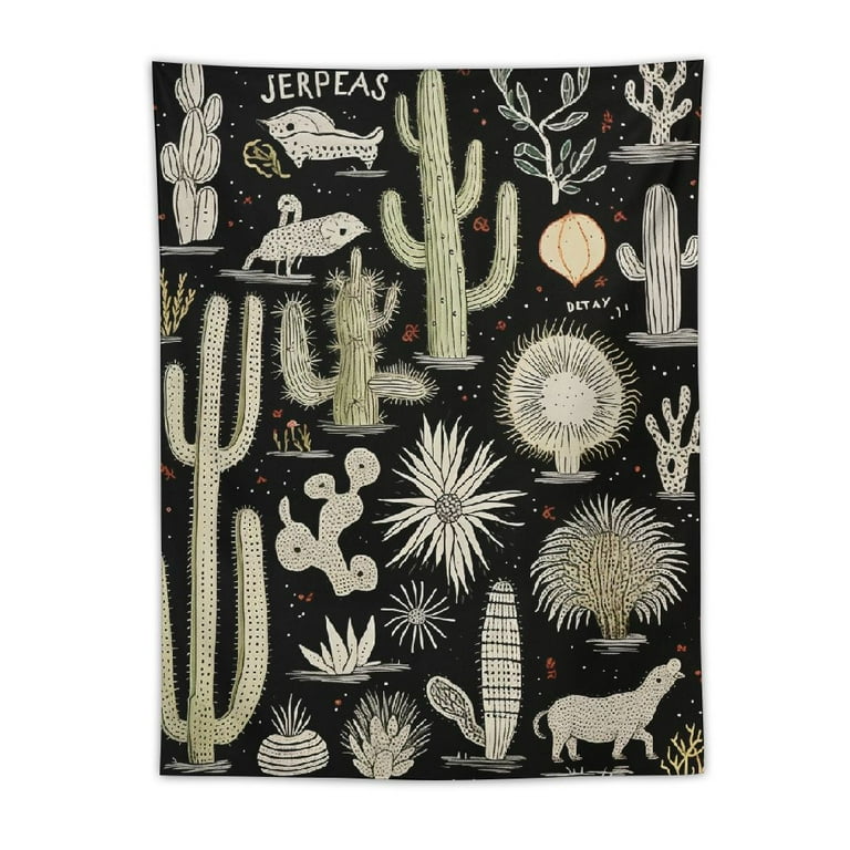 YIKUMA Wall Hanging Desert Species Tapestry Animals Plants Reference Chart Tapestry Tapestry for Room 30x40in Walmart