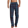 thumbnail image 2 of Clearance Rciityk Men's Straight-Fits Pajama Pants Fashion Plaid Printed Lounges Sleepwear Pants Mens PJs Pajama Bottoms with Pockets - Spring/Summer Savings Clearance, 2 of 5