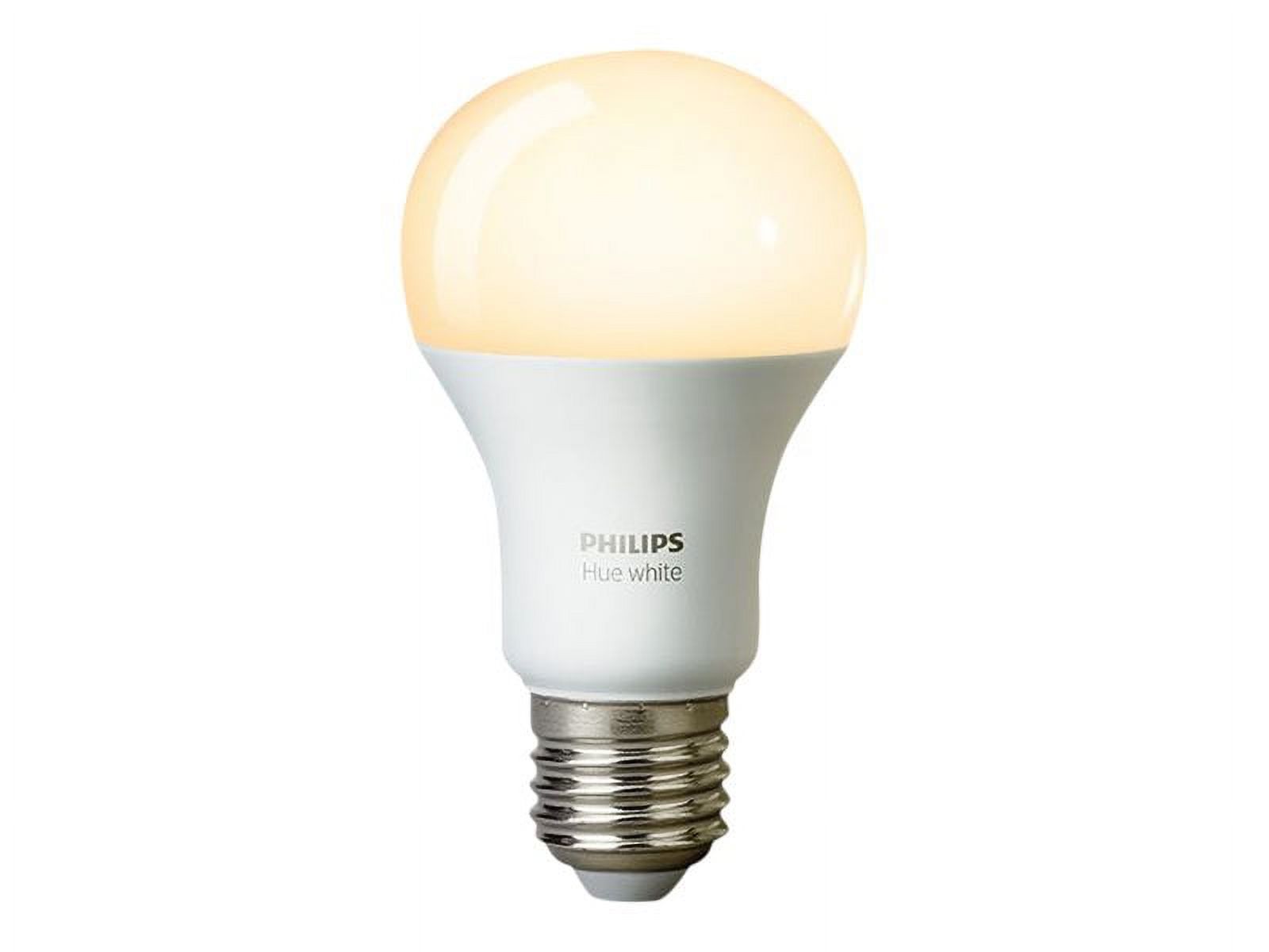 Philips Hue LED 60-Watt White Ambiance A19 Dimmable Wi-Fi Connected Smart Bulb 2 pack Starter Kit With Hub, E26 Medium Base - image 2 of 8