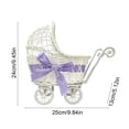 thumbnail image 3 of YingYouFu Mini Wicker Stroller Decoration, Rattan Doll Carriage Woven Candy Basket Centerpiece Decor for Weddings Showers, Decorative Flower Girl Cart, Event Centerpiece Decoration, 3 of 5
