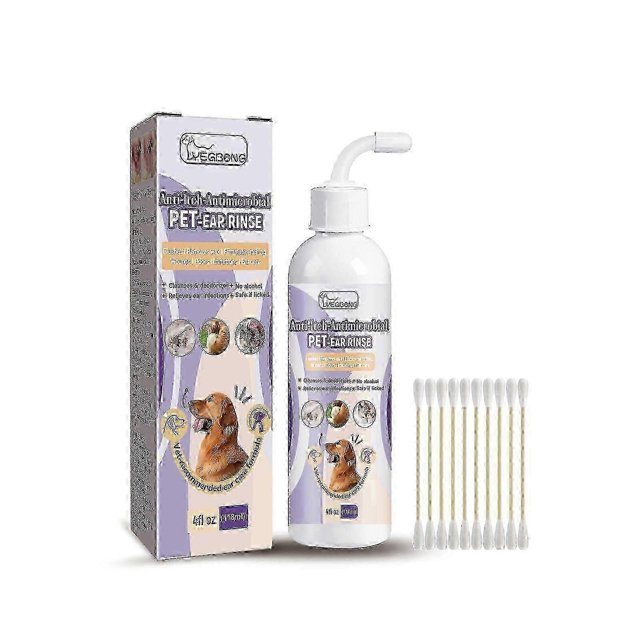 118ml Dog Ear Cleaner, Ear Infection Treatment For Dogs Cats, Eliminates Ear Odour Removes Wax Dirt, Soothing Itchy Inflamed Ears