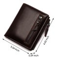 thumbnail image 6 of Egoelife Women RFID Blocking Small Compact Bifold Wallet Genuine Leather Credit Card Holder Zipper Pocket Purse with ID Window, 6 of 7