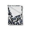 thumbnail image 2 of Flower Garden Soft Flannel Fleece Blanket, Vintage Blossoming Plant Leaves Silhouettes Floral Corsage Artwork, Cozy Plush for Indoor and Outdoor Use, 50" x 60", Black White Dimgrey, by Ambesonne, 2 of 6