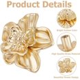thumbnail image 6 of 4 Sets Gold Flower Drawer Knobs Metal Cabinet Knobs Dresser Handles Vintage Wardrobe Door Cupboard Drawer Furniture Accessory Pulls Handles for Kitchen Living Room 1.41x1.63x0.92 Inch for DIY, 6 of 6