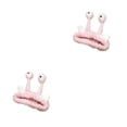 thumbnail image 3 of Sonducket Diadema de dibujos animados elástica y fácil de usar para lavarse la cara Diadema de felpa práctica y conveniente rosa rosa 2piezas, 3 of 6