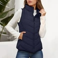 thumbnail image 2 of Gaexia Vest for Women Plus Size,Commute Minimalist Stand Collar Quilted Vest Winter Outerwear Sleeveless Jacket for Women, 2 of 4