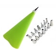 thumbnail image 4 of Juego de 16 boquillas reutilizables para repostería de acero inoxidable con gel de sílice. 16 verde, 4 of 8