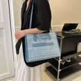 thumbnail image 3 of Bolso de mano con cremallera para mujer, bolso de mano elegante para mujer, bandolera (azul), 3 of 3