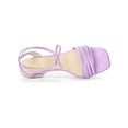 thumbnail image 4 of BLISSFUL STEP Women's Shoes Lace-Up Kitten Heel Open Toe Slingback Sandals Light Purple 6, 4 of 7