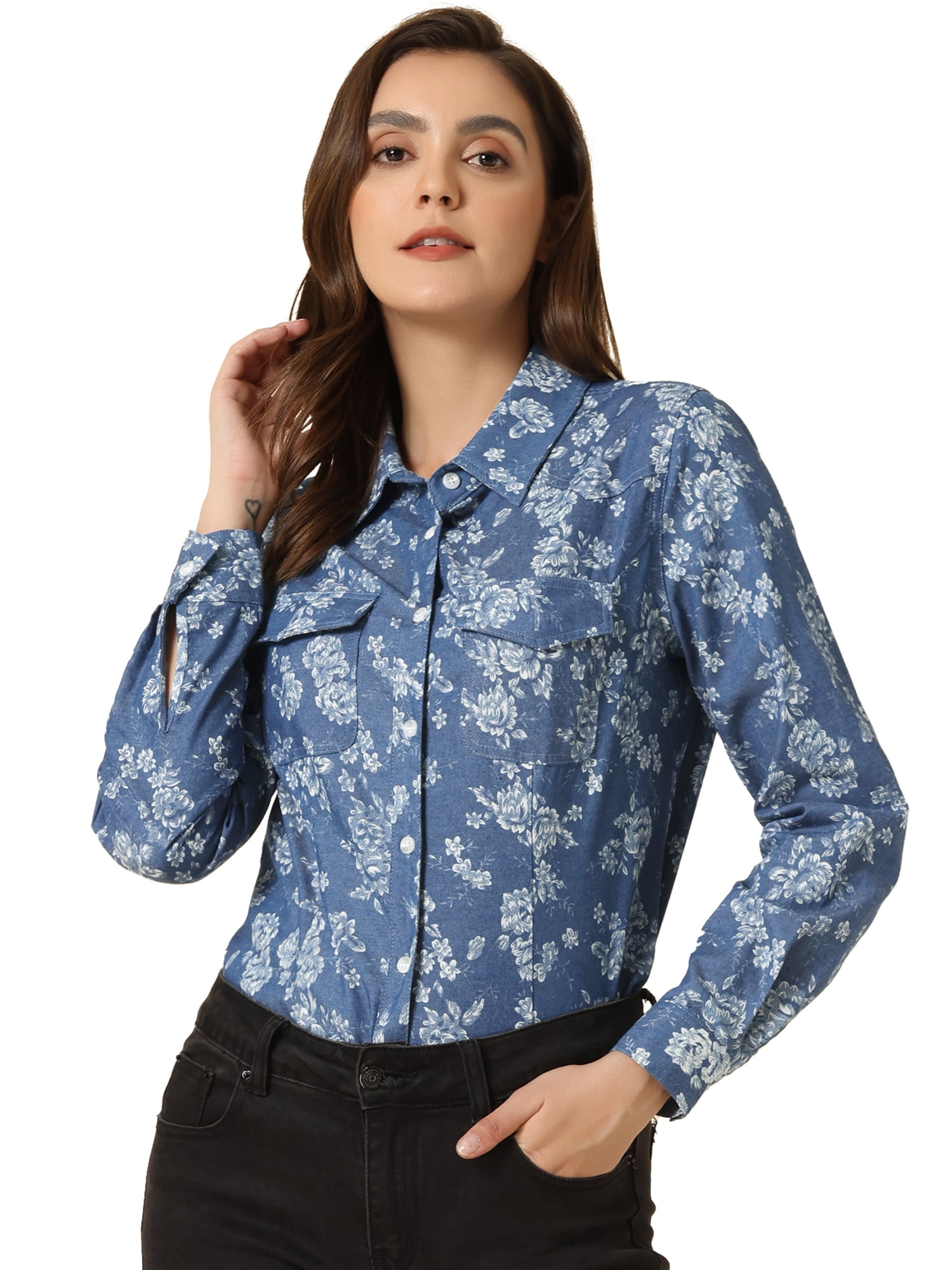Camisa Cuello Camisa Lunares Pull And Bear Camisa Pull&Bear Azul L